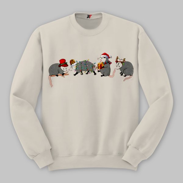 Opossum Christmas Sweatshirt, Wild Animals