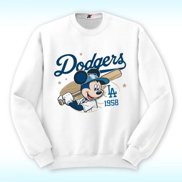 Mickey Mouse Dodgers 1958 Baseball Shirt