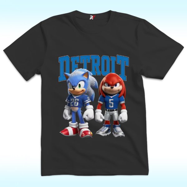 Detroit Lions Sonic And Knuckles T Shirt