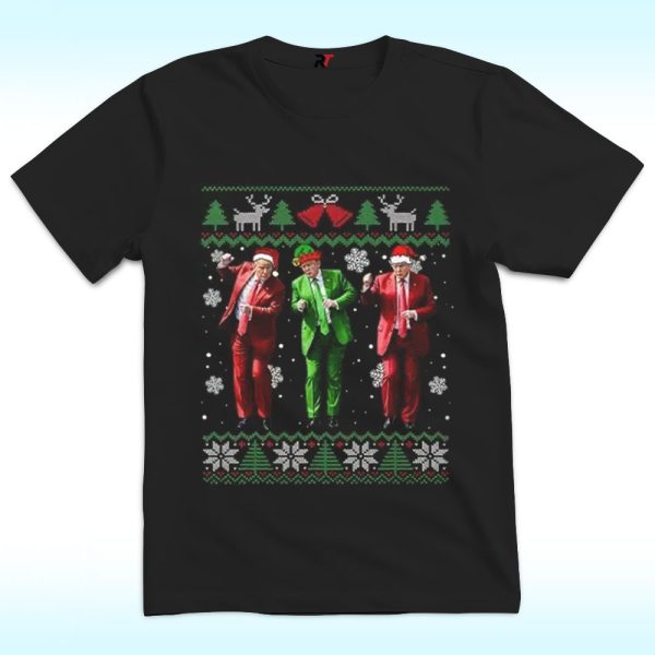 Trump Dance Elf Santa Christmas Ugly Sweater Xmas T Shirt