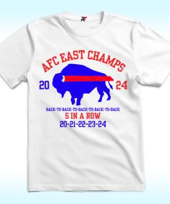 AFC EAST Champions Back To Back 5 In A Row Shirt Buffalo Football