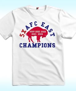5X AFC East Champions Shirt, 2024 Buffalo Bills