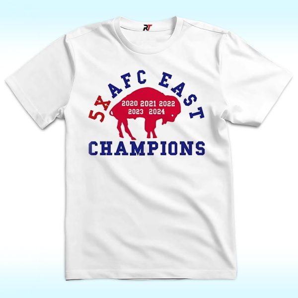 5X AFC East Champions Shirt, 2024 Buffalo Bills