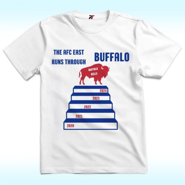 AFC East Run Through Buffalo Bills 5 Times Champs Shirt