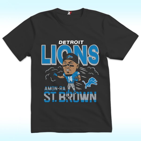 Amon-Ra St. Brown With Tape On Nose Shirt, Detroit Lions