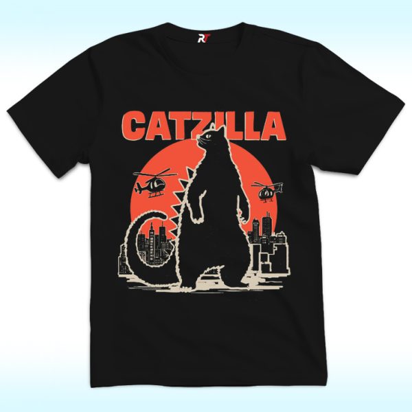 Catzilla Shirt, Cat Parody, Kawaaii Cat