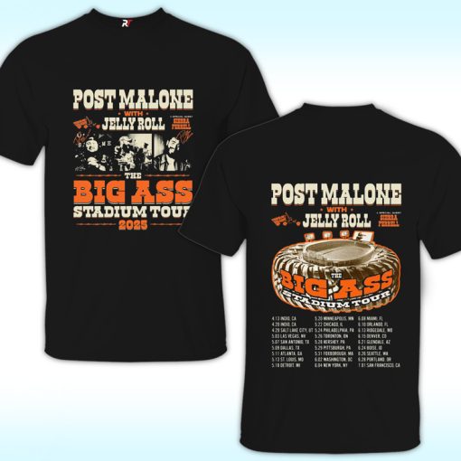 Post Malone with Jelly Roll, Big Ass Stadium Tour 2025 Shirt