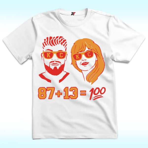 Travis Kelce And Taylor Swift 87 + 13 = 100 Shirt