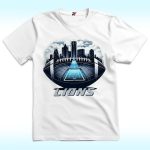 Detroit Lions Football City Team Shirt, Stadium and City Silhouette