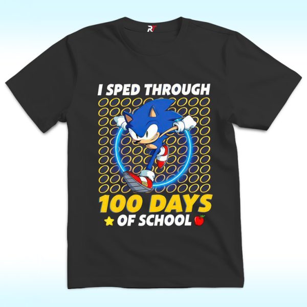 Sonic the Hedgehog Through 100 Days Of School Shirt