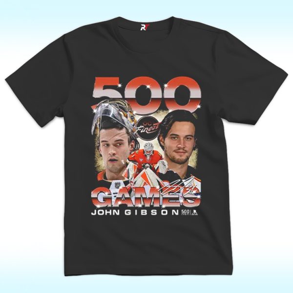 Anaheim Ducks John Gibson 500 Games Shirt