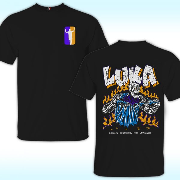 Luka Doncic Los Angeles Skeleton Shirt, Loyalty, Shattered, Fire, Unchanged