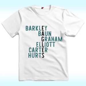 Philadelphia Eagle Players Names Shirt, Barkley, Baun