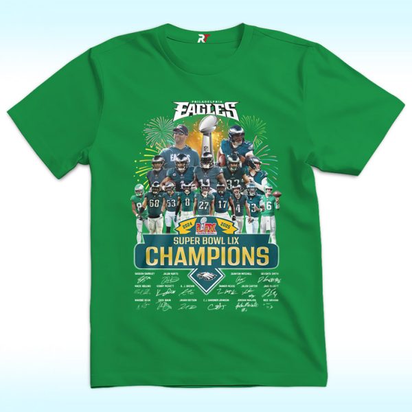 Philadelphia Eagles Superbowl Champions LIX Tee Shirt 2024-2025 Season