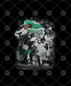 Saquon Barkley Backwards Hurdle Signature Watermark