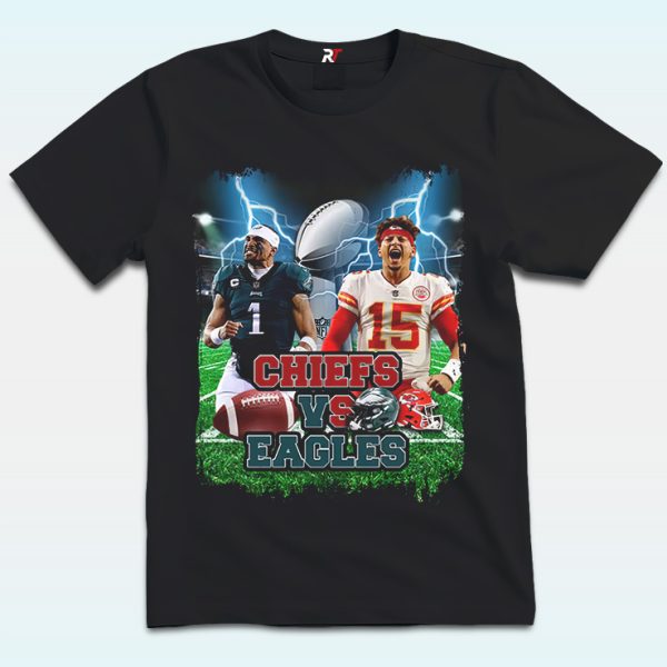 2025 Super Bowl Shirt Chiefs vs Eagles