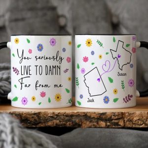 You Seriously Live Too Damn Far From Me Custom State To State Mug