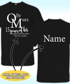 Custom OLLY MURS Concert Shirt,15 Years of Hits Spring Tour 2025