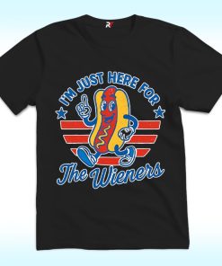 4th of July Just Here For The Wieners Shirt, Funny Hot Dog For Independence Day