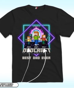 Personalized DadCraft Best Dad Ever Shirt With 2 Childs, Happy Father's Day