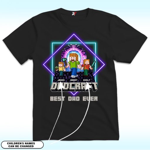 Personalized DadCraft Best Dad Ever Shirt With 2 Childs, Happy Father's Day