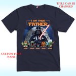 Personalized Father's Day Shirt with Kids's Names, Space Dad
