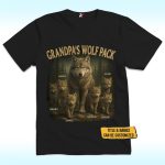 Personalized Papa’s Wolf Pack Shirt for Family, Father's Day Gift