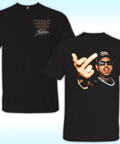 Chris Brown Middle Finger Concert 2025 Shirt with Signature