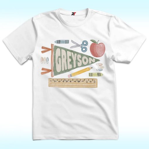 Back to School Shirt, Personalized Boy Name