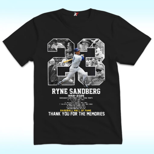 Ryne Sandberg Shirt Chicago Cubs, Baseball Hall of Fame Memorial
