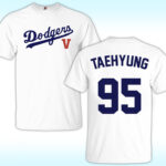 Dodgers Taehyung Shirt, Bts V LA Dodgers First Pitch Commemorative