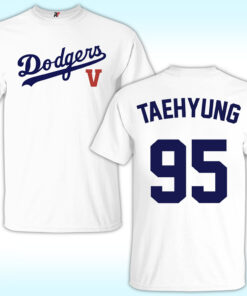 Dodgers Taehyung Shirt, Bts V LA Dodgers First Pitch Commemorative