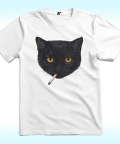 Smoking Cat Y2K Shirt