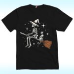 Subtle FDT Halloween Skeleton and Black Cat Shirt, Fuck Trump