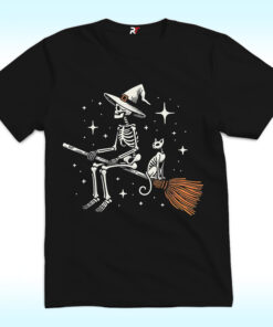 Subtle FDT Halloween Skeleton and Black Cat Shirt, Fuck Trump