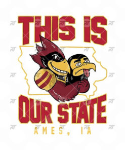 This Is Our State Iowa State Cyclones Ames Ia Map Watermark