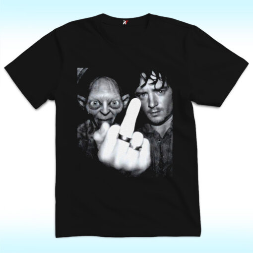 Lotr Frodo And Gollum Partying Dank Middle Finger Shirt