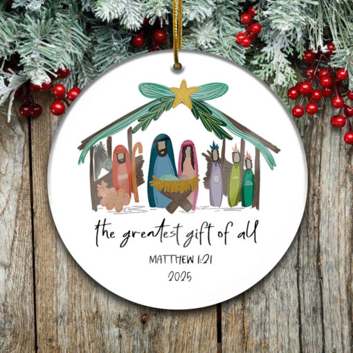 The Greatest Gift Of All Matthew 1:21 Ornament