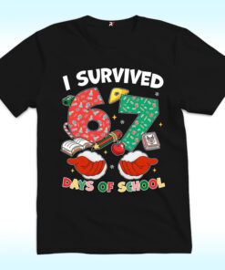 I Survived 67 Days of School Christmas Shirt, Six Seven Trending For Teacher