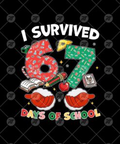 I Survived Six Seven Days Of School Christmas Watermark