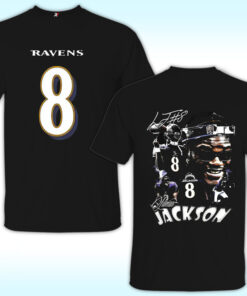 Lamar Jackson 8 Shirt, 2 Sides, Baltimore Ravens