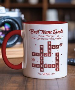 Personalized Best Team Ever Scrabble Mug For Christmas