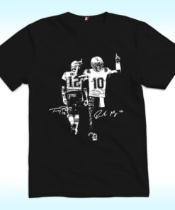 Drake Maye and Tom With Signature Shirt, New England Patriots
