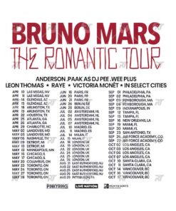 New Show Added Bruno Mars The Romantic Tour 2026 Watermark