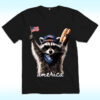 Feral & Free Racoon Shirt, 4th of July, Independence Day