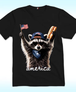 Feral & Free Racoon Shirt, 4th of July, Independence Day