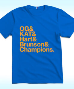 Jalen Brunson Josh Hart OG Anunoby KAT Champions Shirt