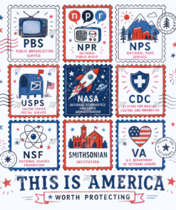 This is America Stamps Worth Protect Shirt, PBS NPR National Parks USPS watermark