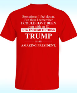 Sometimes I Feel Down But Then I Remember IQ Low Trump Shirt